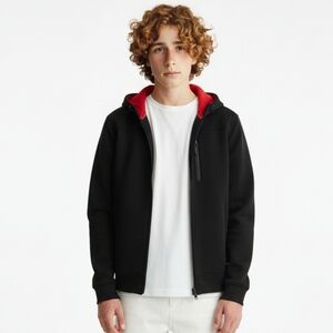 Spyder Black Thick Fleece Hooded Zipped Jacket M